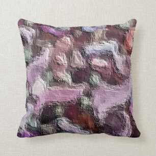 Textured Abstract, Plum and Purple Cushion