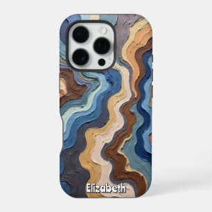 Textured Abstract Waves iPhone 16 Pro Case