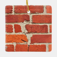 Textured and Cracked Red Brick Wall Print 