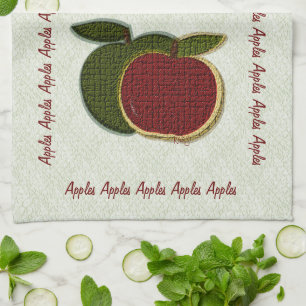 Textured  Apples (mint) Tea Towel