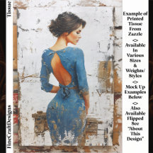 Textured Art, Elegant Lady in Blue EL4R Decoupage