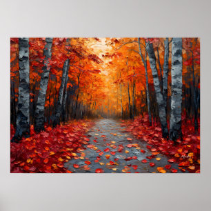Textured Autumn Forest Art Print for Cosy Home