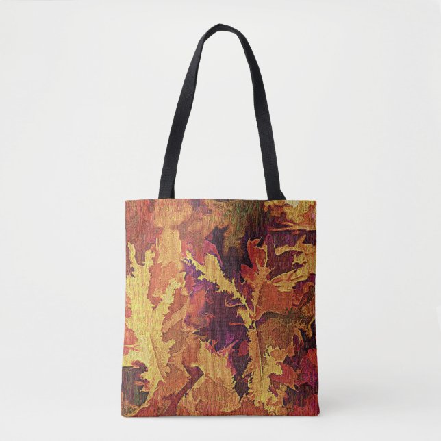 Textured Autumn Leaves Abstract Tote Bag (Front)