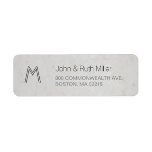 Textured Bamboo Paper 1 Monogram Address Labels