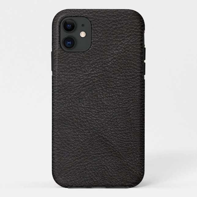 Textured Black Leather Case-Mate iPhone Case (Back)