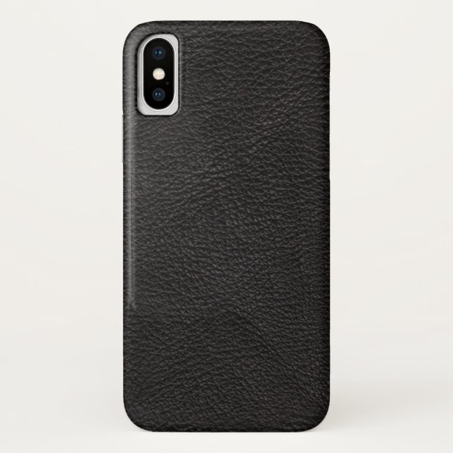 Textured Black Leather Case-Mate iPhone Case (Back)