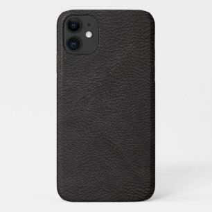 Textured Black Leather Design iPhone 11 Case