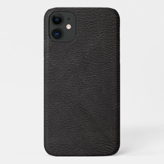 Textured Black Leather Design iPhone 11 Case