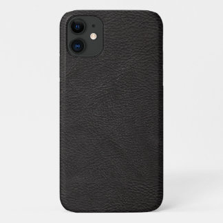 Textured Black Leather Design iPhone 11 Case