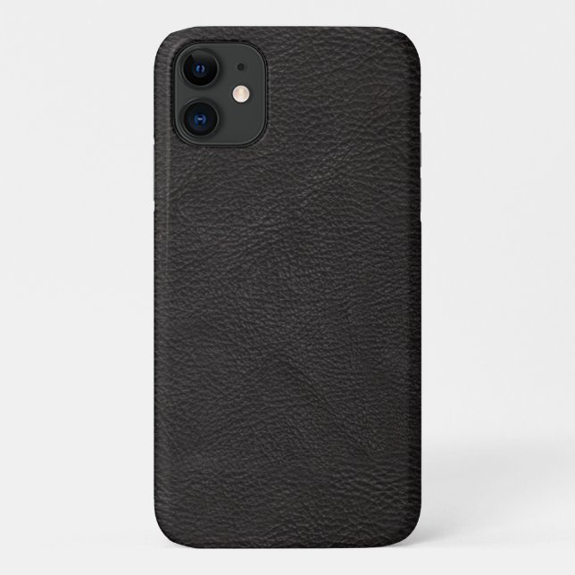 Textured Black Leather Design Case-Mate iPhone Case (Back)