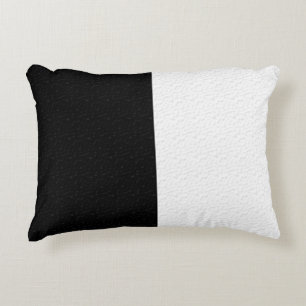 Textured Black White Two Colour Half sides Decorative Cushion