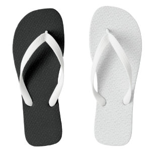 Textured Black White Two Colour Half sides Flip Flops