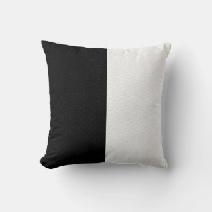 Textured Black White Two Colour Half Stripes Cushion