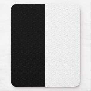 Textured Black White Two Colour Half Stripes Mouse Mat