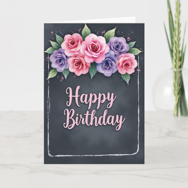 Textured Bloom Birthday Card (Front)