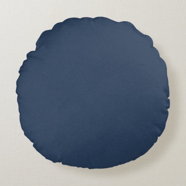 Textured Blue Round Cushion 16 Inch Rustic Vibes (Front)
