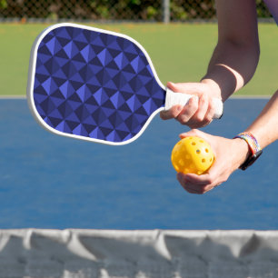 Textured blue triangles blocks pickleball paddle