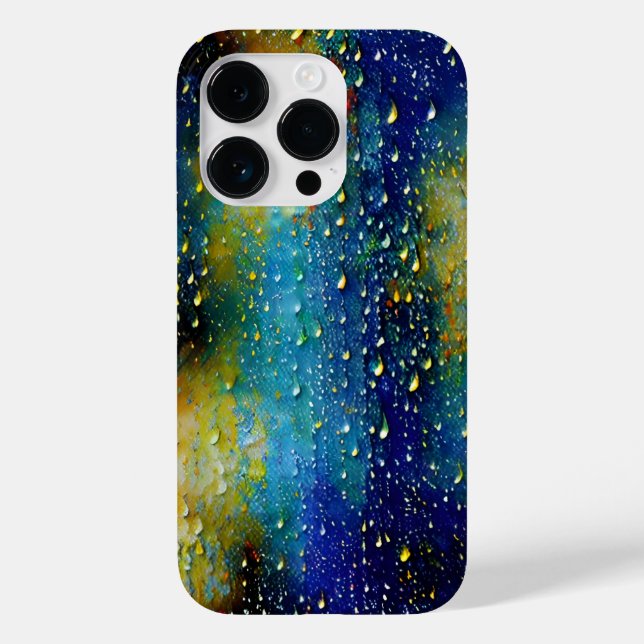 Textured Blue Yellow Aqua Crisp Fun Vivid Pattern Case-Mate iPhone Case (Back)