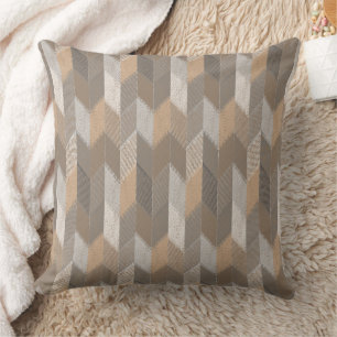 Textured Blue, Yellow, Olive Chevron. Cushion