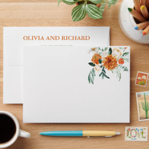 Textured Boho Pampas Grass Wedding A7 Envelope