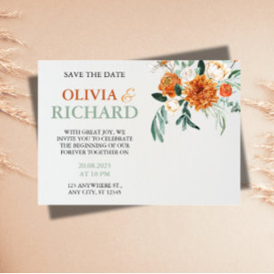 Textured Boho Pampas Grass Wedding Save the Date