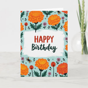 Textured Botanical Birthday Card