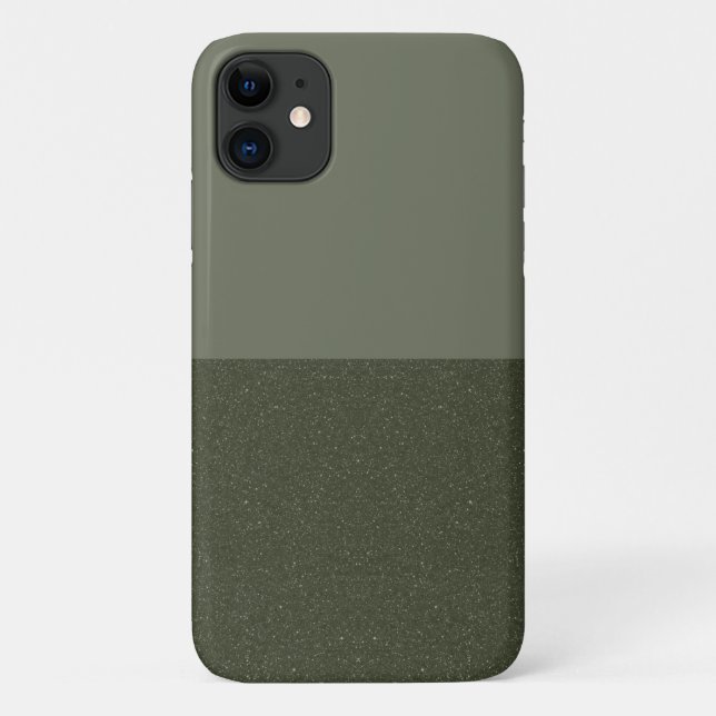 Textured Bottom Moss Green iPhone 11 Case (Custom) (Back)