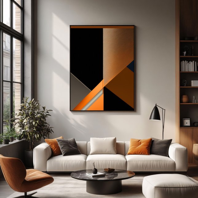 Textured Bronze and Orange Abstract Geometric Poster (Creator Uploaded)
