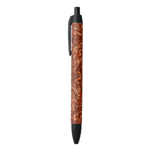 Textured brown terracotta black ink pen