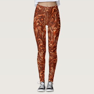 Textured brown terracotta leggings