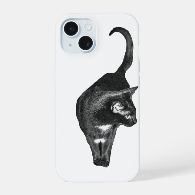 Textured Cat Detail iPhone 15 Case (Back)