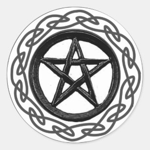 Textured Celtic Pentacle Classic Round Sticker