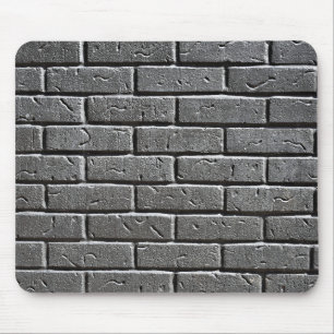 Textured Charcoal Brick Wall Mouse Mat