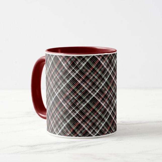 Textured Christmas tartan. Mug (Front Left)