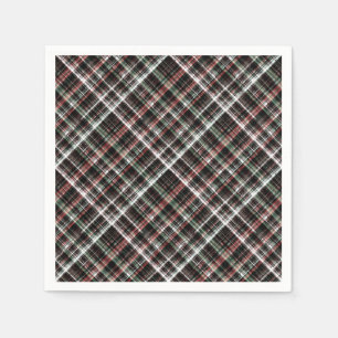 Textured Christmas tartan. Napkin