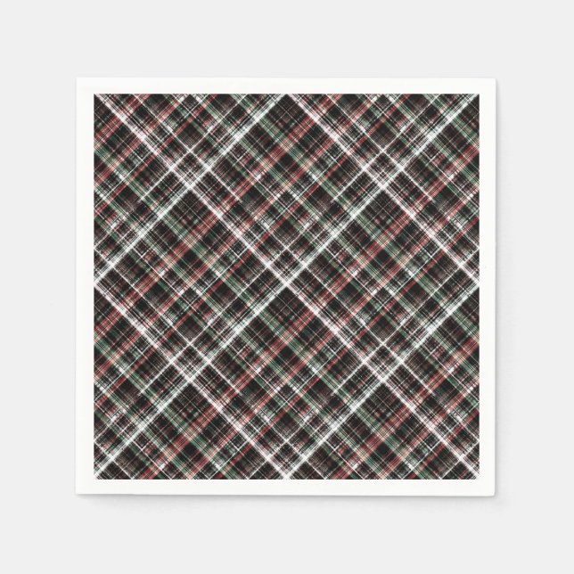 Textured Christmas tartan. Napkin (Front)