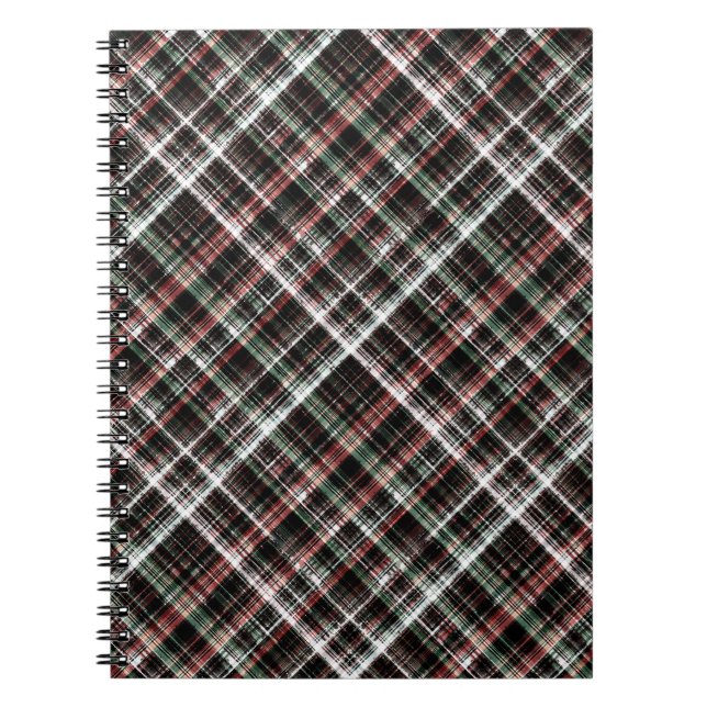 Textured Christmas tartan. Notebook (Front)