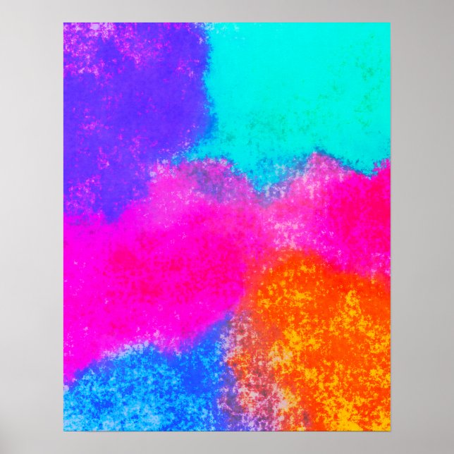 Textured Colourful Abstract Painting Poster (Front)