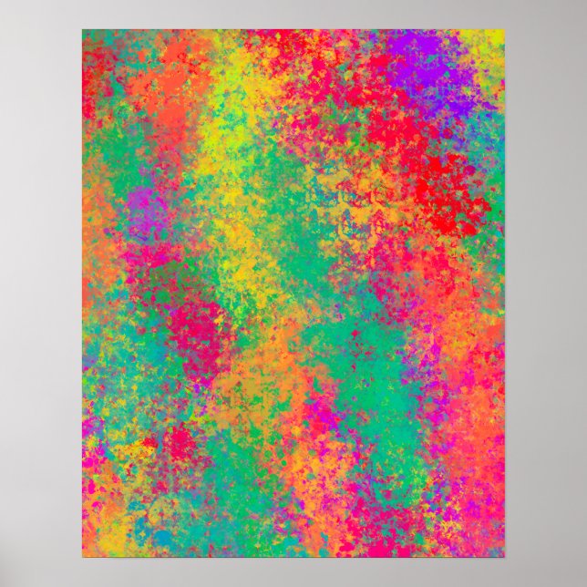 Textured Colourful Abstract Watercolour Painting Poster (Front)
