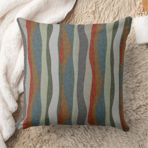 Textured Colourful Herringbone Striped Cushion