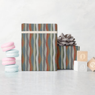 Textured Colourful Herringbone Striped Wrapping Paper