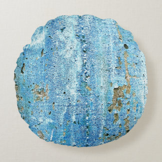 Textured concrete wall, rust stains. round cushion