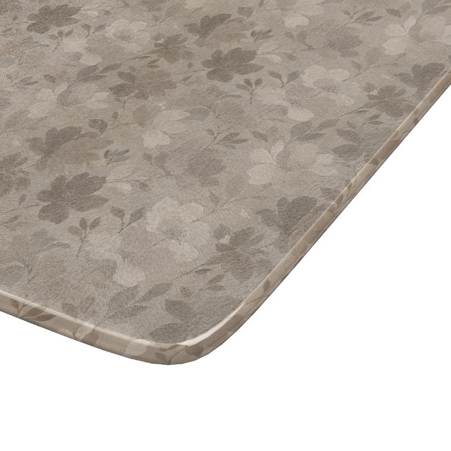 Textured Contemporary Flower Silhouettes Cutting Board (Corner)