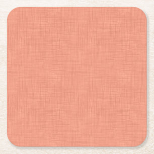Textured coral "soothing coral". popular solid square paper coaster
