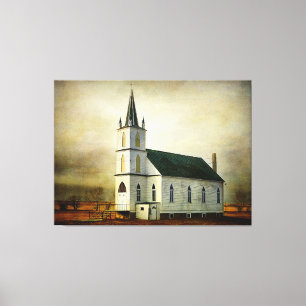 Textured Country Church Canvas Print