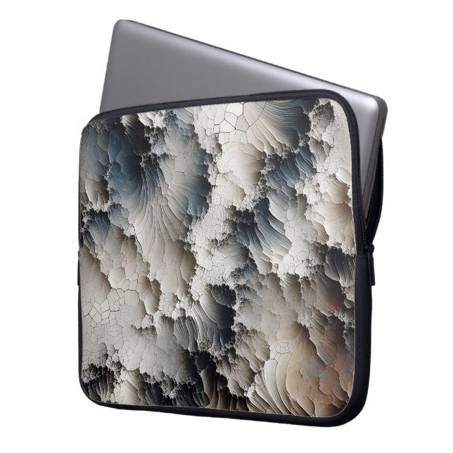 Textured Crackle Contemporary Abstract Laptop Sleeve (Front Left)