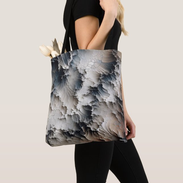 Textured Crackle Contemporary Abstract Tote Bag (Close Up)