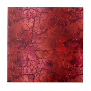 Textured , Cracks Vains in Deep Red Tile