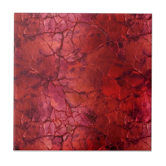 Textured , Cracks Vains in Deep Red Tile (Front)