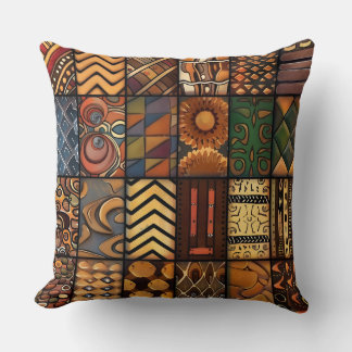 Textured Cultural Patchwork Cushion